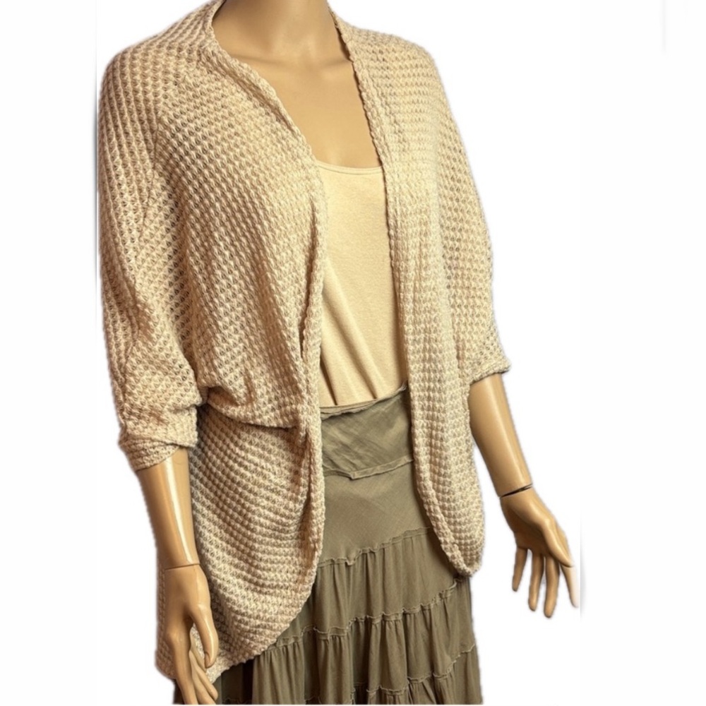 Rolla Coster Cream Waffle Knit Cardigan Open Dusters